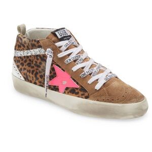 Leopard golden goose midstar sneakers